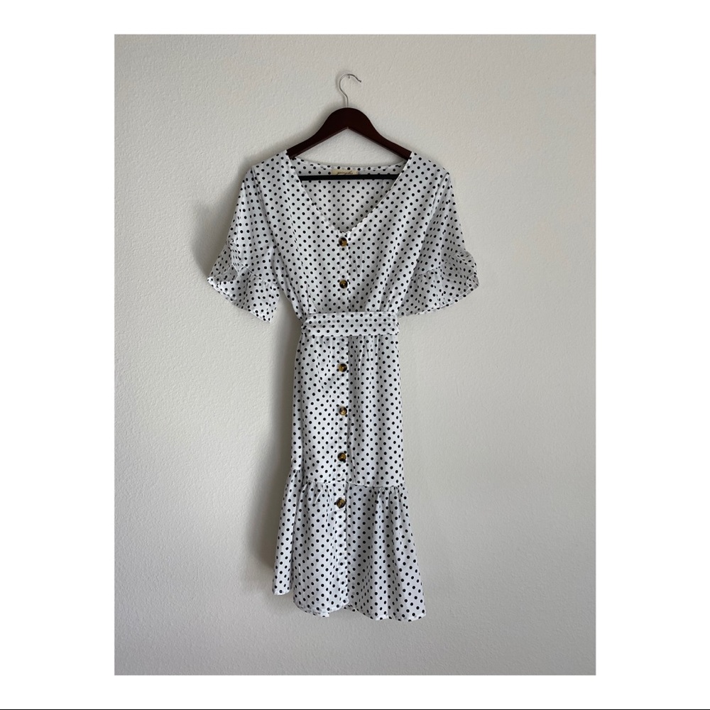 Polka dot button dress